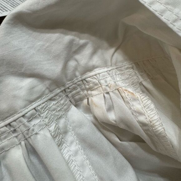 Proenza Schouler Pleated High Neck Blouse Small Cotton Poplin White Long Sleeve - Picture 14 of 16